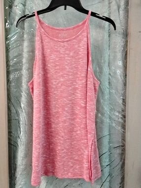 Soho Pink Heathered Knit Crewneck Tank